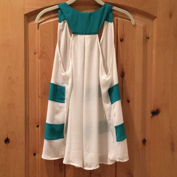 Green and white striped tank! - Picture 3 of 3